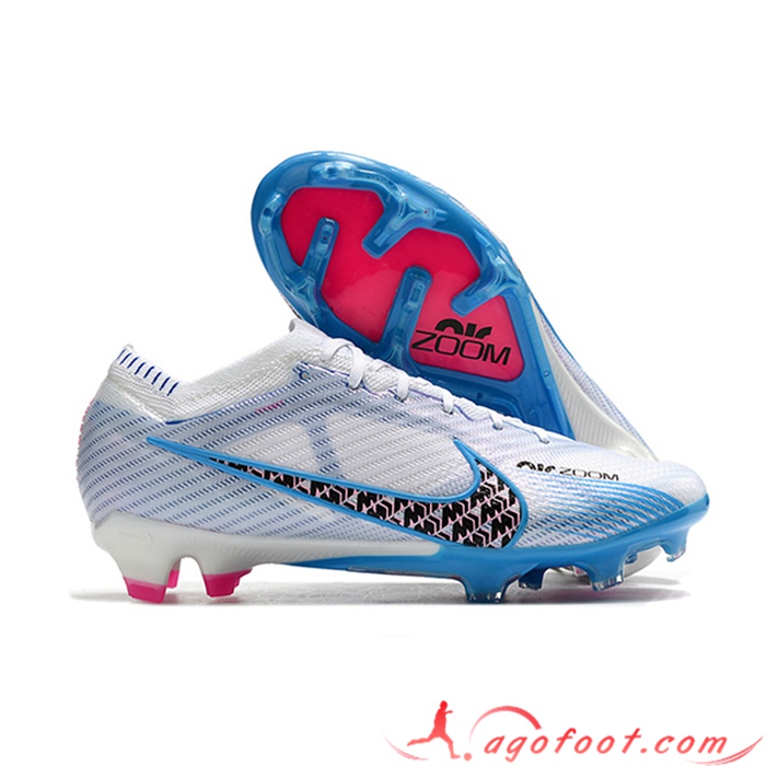 Nike Chaussures de Foot Air Zoom Mercurial Vapor XV Elite FG Blanc/Bleu