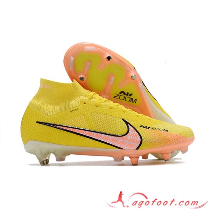 Nike Chaussures de Foot Air Zoom Mercurial Superfly IX Elite SG Jaune