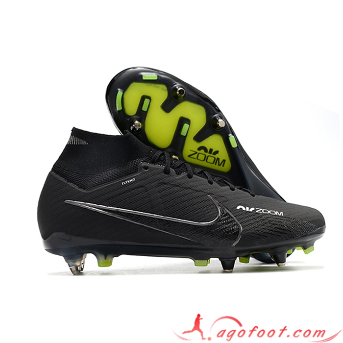 Nike Chaussures de Foot Air Zoom Mercurial Superfly IX Elite SG Noir