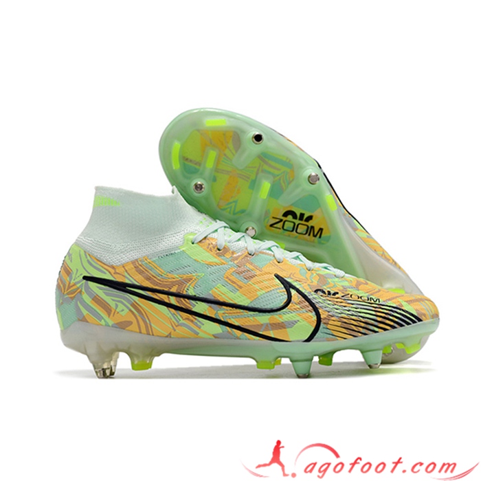 Nike Chaussures de Foot Air Zoom Mercurial Superfly IX Elite SG Vert
