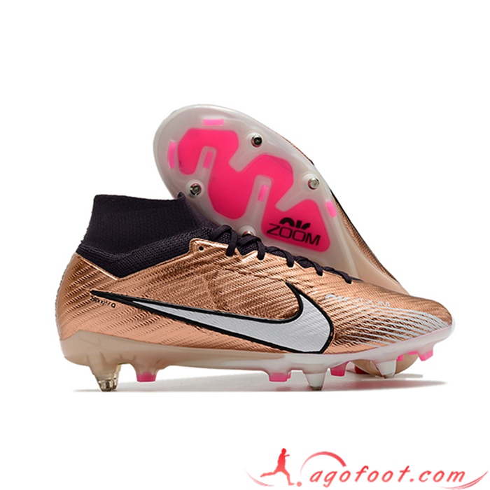 Nike Chaussures de Foot Air Zoom Mercurial Superfly IX Elite SG Brune