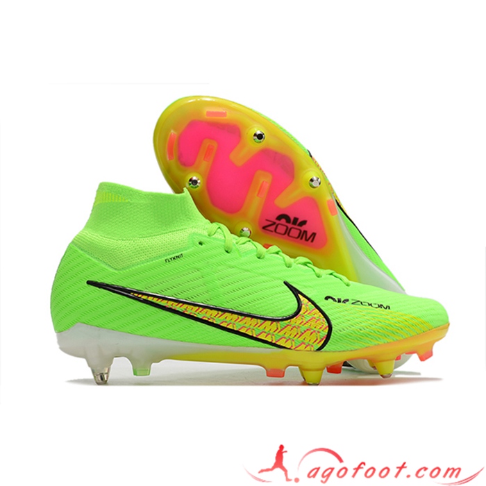 Nike Chaussures de Foot Air Zoom Mercurial Superfly IX Elite SG Vert