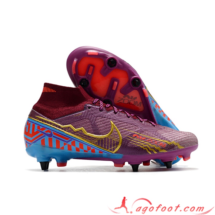 Nike Chaussures de Foot Air Zoom Mercurial Superfly IX Elite SG Pourpre