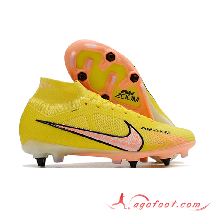 Nike Chaussures de Foot Air Zoom Mercurial Superfly IX Elite SG Jaune