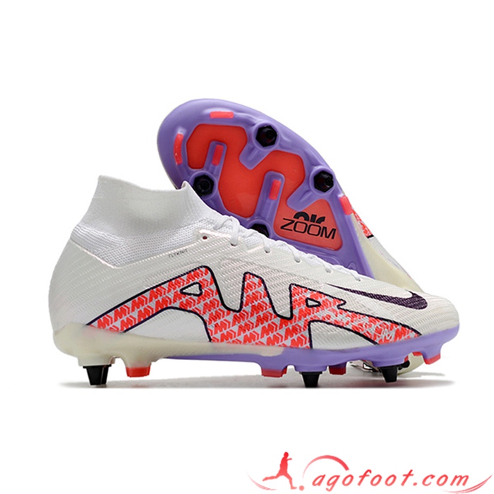 Nike Chaussures de Foot Air Zoom Mercurial Superfly IX Elite SG Blanc