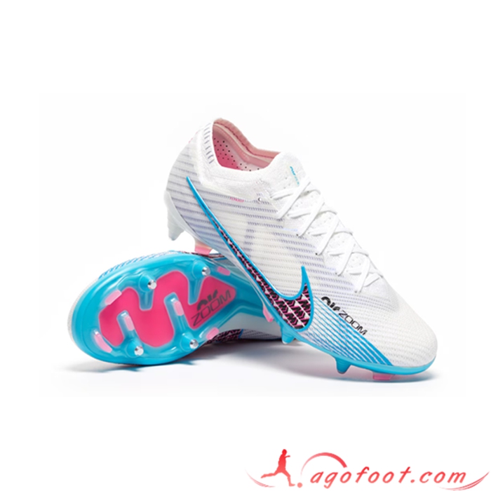 Nike Chaussures de Foot Air Zoom Mercurial Vapor XV Elite SG Blanc/Bleu