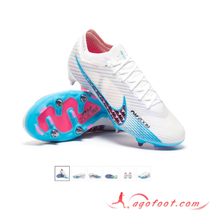 Nike Chaussures de Foot Air Zoom Mercurial Vapor XV Elite SG Blanc/Bleu