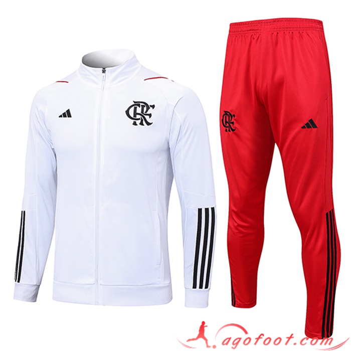 Ensemble Survetement de Foot - Veste Flamenco Blanc 2023/2024