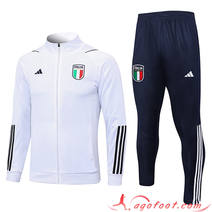 Ensemble Survetement de Foot - Veste Italie Blanc 2023/2024