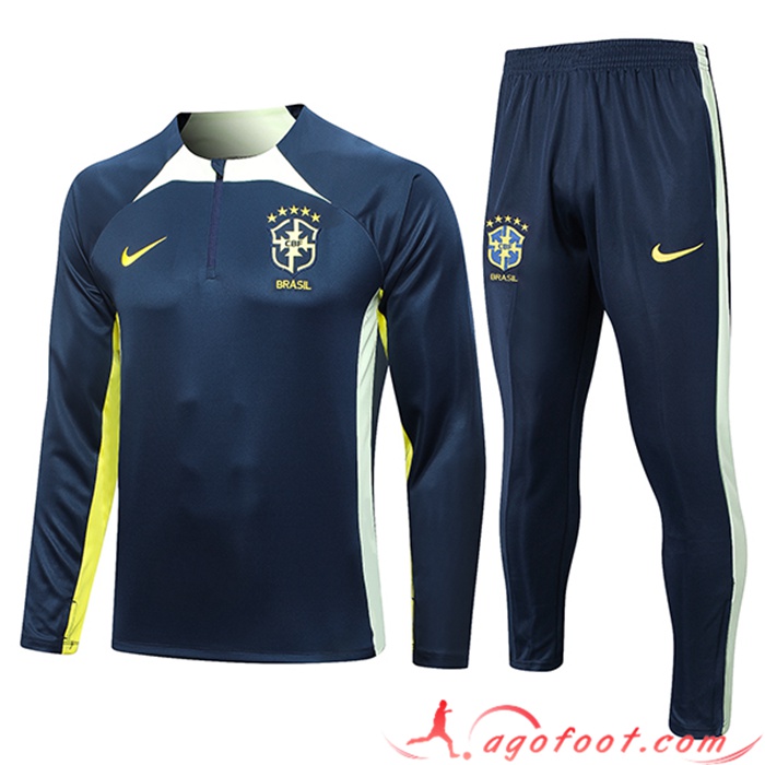 Ensemble Survetement de Foot Bresil Bleu Marine 2023/2024