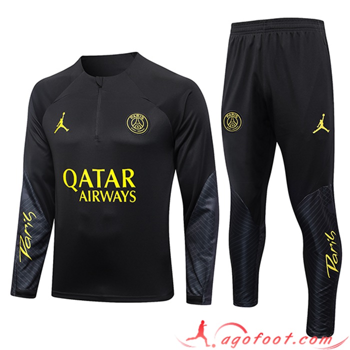 Ensemble Survetement de Foot PSG Jordan Noir 2023/2024