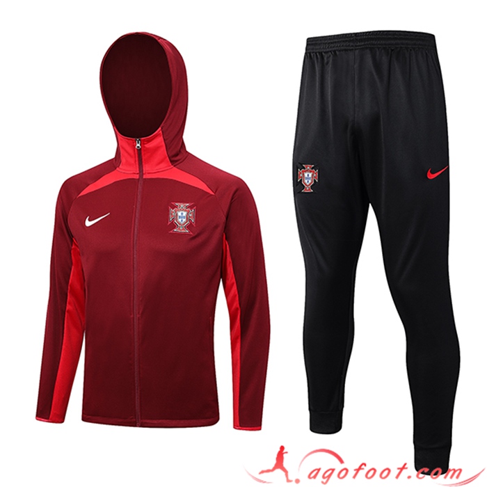Ensemble Veste A Capuche Coupe-Vent Portugal Rouge 2023/2024