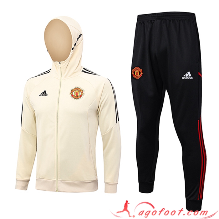 Ensemble Veste A Capuche Coupe-Vent Manchester United Jaune 2023/2024
