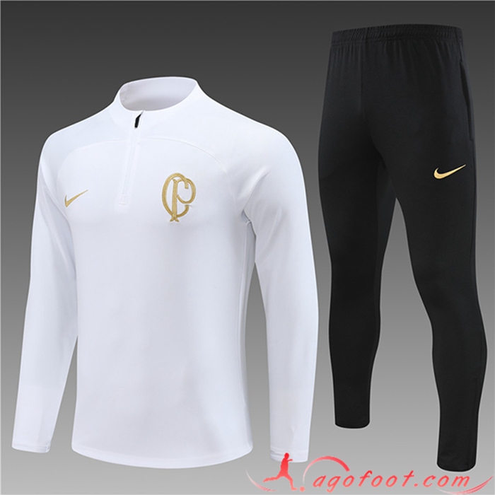 Ensemble Survetement de Foot Corinthians Enfant Blanc 2023/2024