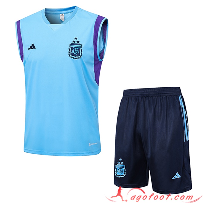 Ensemble Training Debardeur + Shorts Argentine Bleu Clair 2023/2024