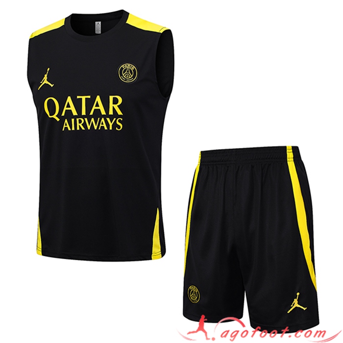 Ensemble Training Debardeur + Shorts PSG Jordan Noir 2023/2024