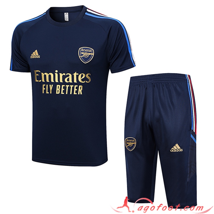Ensemble Training T-Shirts + Shorts Arsenal Bleu Marine 2023/2024