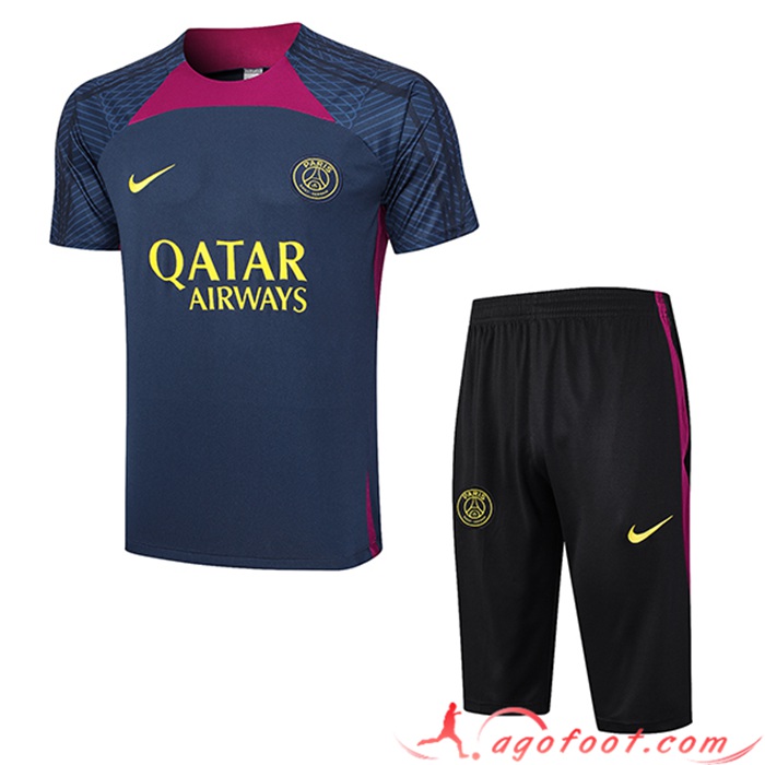 Ensemble Training T-Shirts + Shorts PSG Bleu Marine 2023/2024