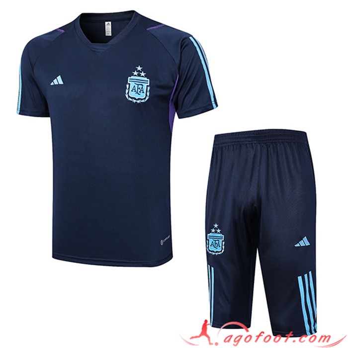 Ensemble Training T-Shirts + Shorts Argentine Bleu Marine 2023/2024