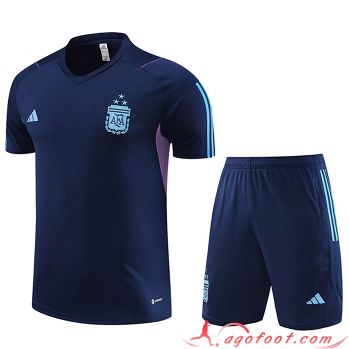 Ensemble Training T-Shirts + Shorts Argentine Bleu Marine 2023/2024