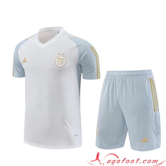 Ensemble Training T-Shirts + Shorts Algeria Blanc 2023/2024