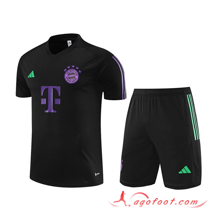 Ensemble Training T-Shirts + Shorts Bayern Munich Noir 2023/2024