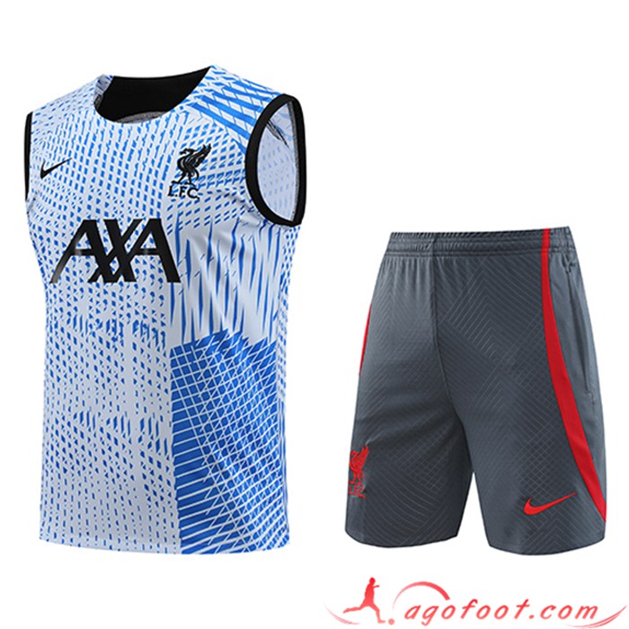 Ensemble Training Debardeur + Shorts FC Liverpool Bleu Clair 2023/2024