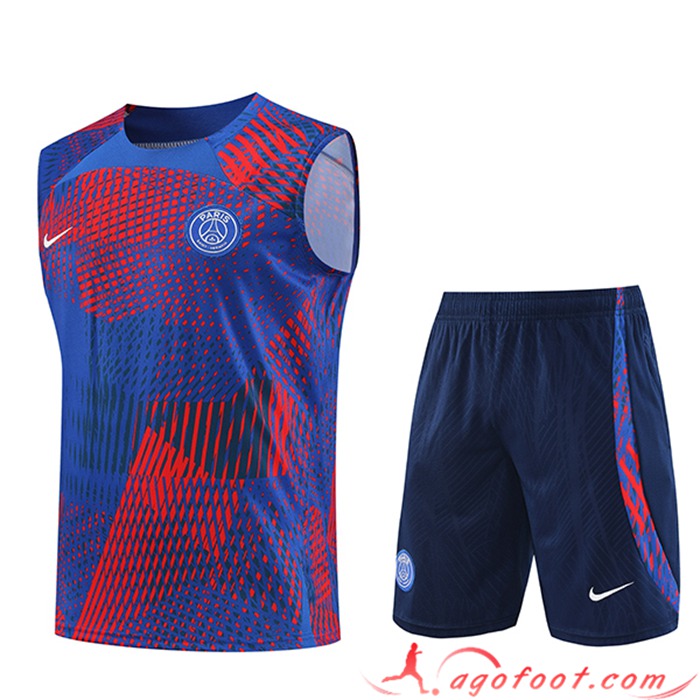 Ensemble Training Debardeur + Shorts PSG Rouge/Bleu 2023/2024