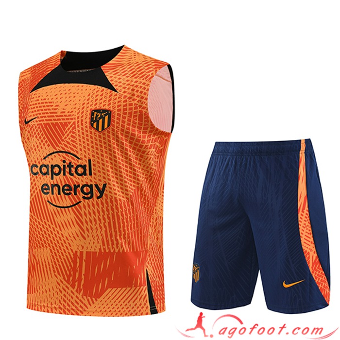 Ensemble Training Debardeur + Shorts Atletico Madrid Orange 2023/2024