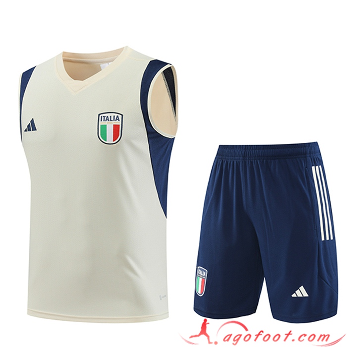 Ensemble Training Debardeur + Shorts Italie Blanc 2023/2024