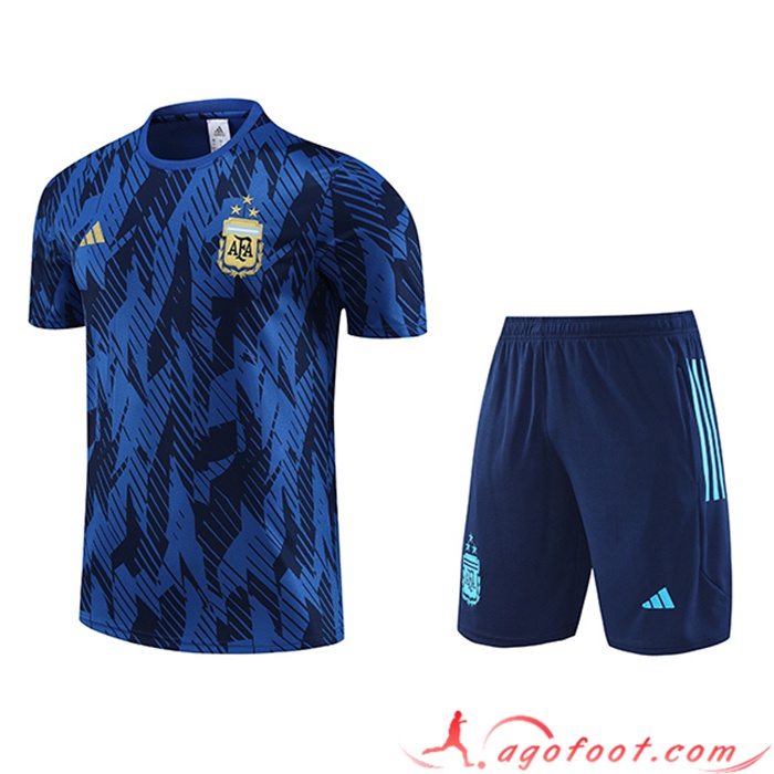 Ensemble Training T-Shirts + Shorts Argentine Bleu 2023/2024