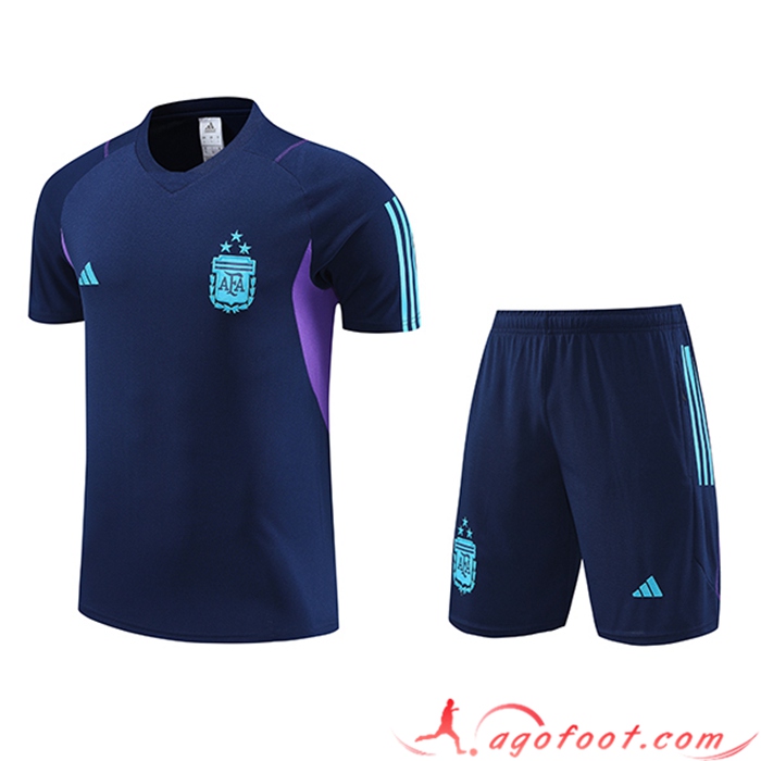 Ensemble Training T-Shirts + Shorts Argentine Bleu Clair 2023/2024