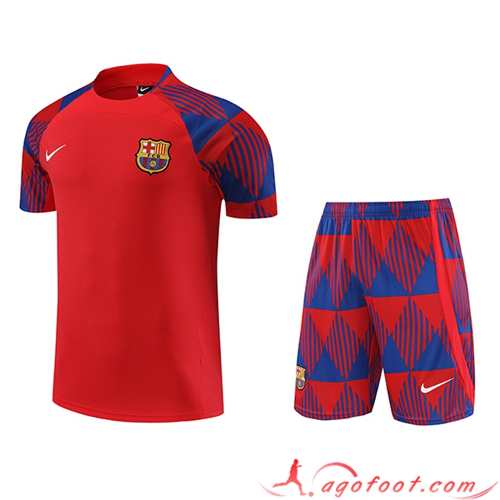 Ensemble Training T-Shirts + Shorts FC Barcelone Rouge 2023/2024