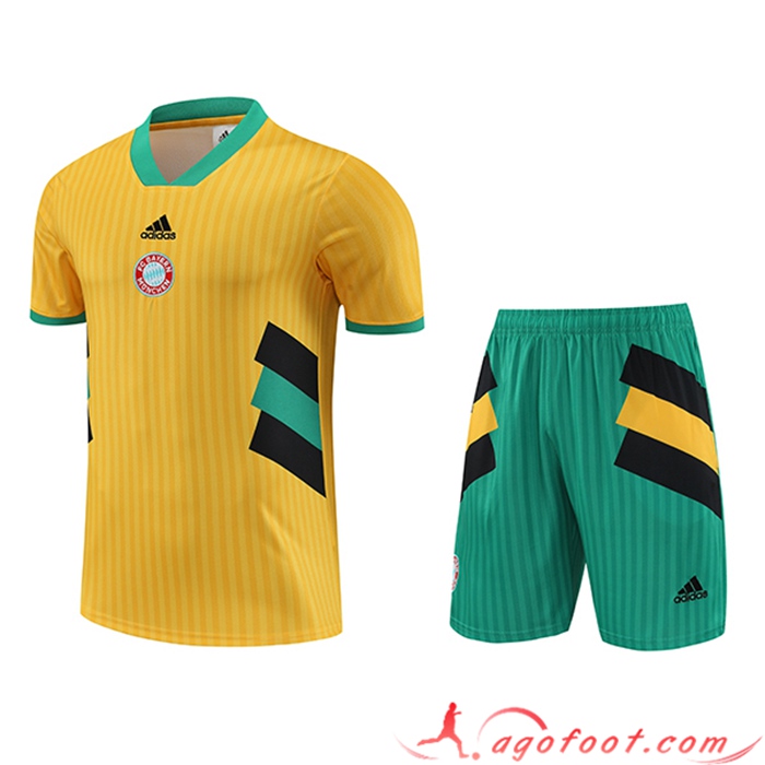 Ensemble Training T-Shirts + Shorts Bayern Munich Jaune 2023/2024