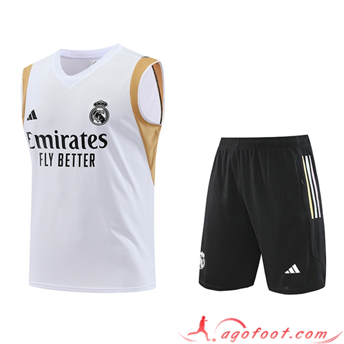Ensemble Training Debardeur + Shorts Real Madrid Blanc 2023/2024