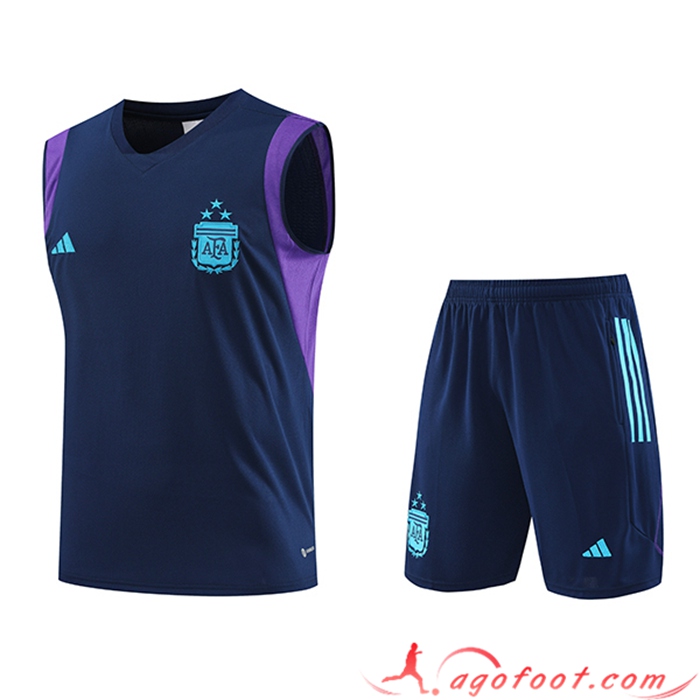 Ensemble Training Debardeur + Shorts Argentine Bleu Marine 2023/2024