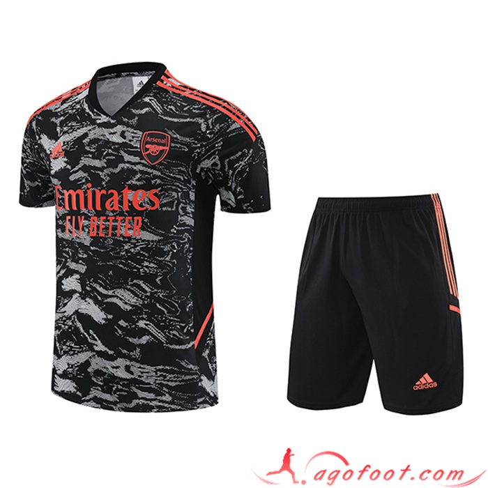 Ensemble Training T-Shirts + Shorts Arsenal Noir 2023/2024