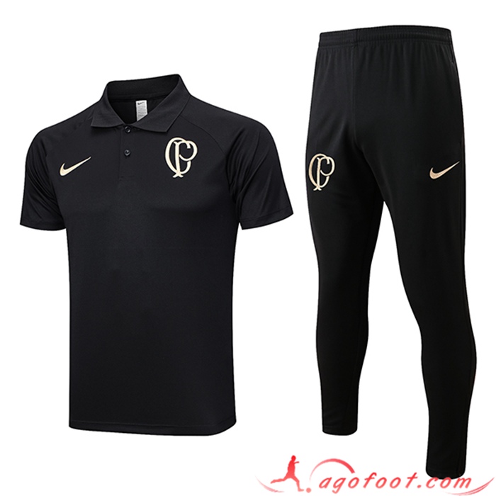 Ensemble Polo Foot Corinthians Noir 2023/2024