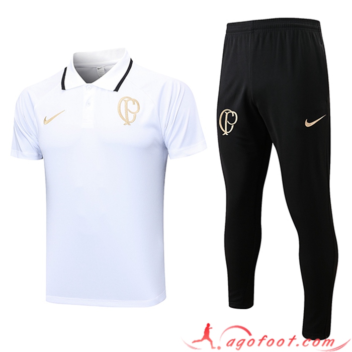 Ensemble Polo Foot Corinthians Blanc 2023/2024