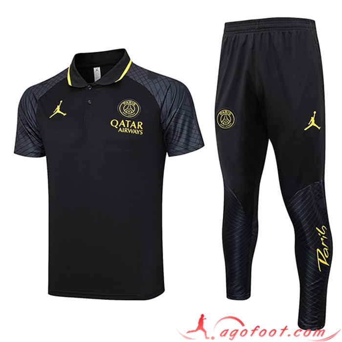 Ensemble Polo Foot Jordan PSG Noir 2023/2024