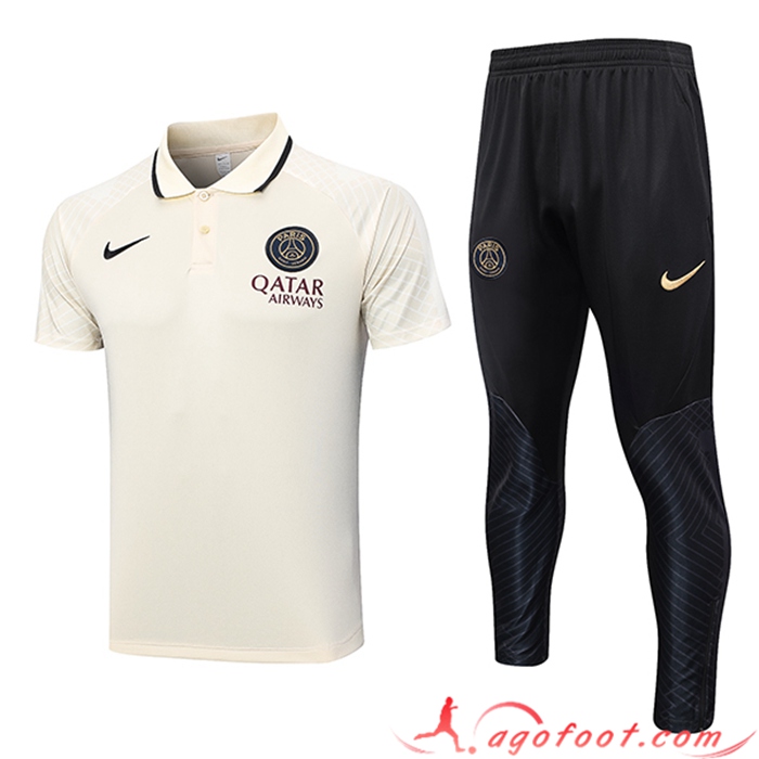 Ensemble Polo Foot PSG Jaune 2023/2024