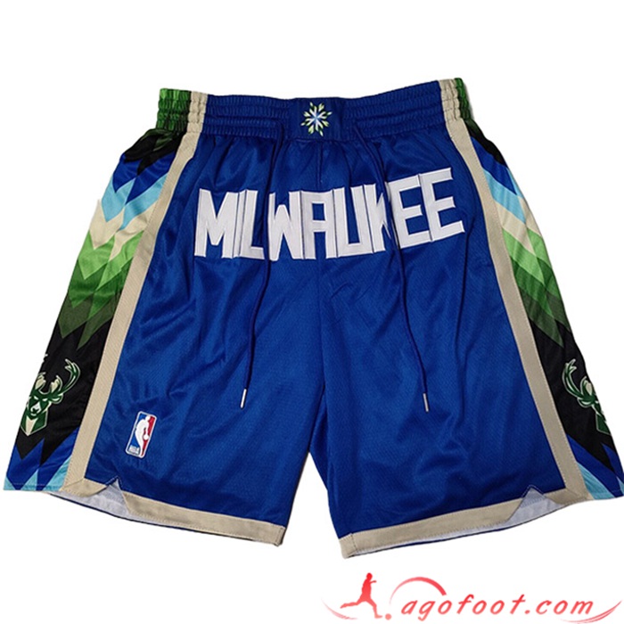 Shorts NBA Milwaukee Bucks 2023 Bleu