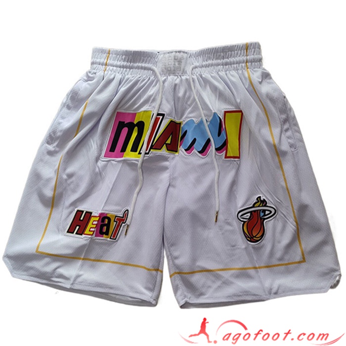 Shorts NBA Miami Heat 2023 Blanc
