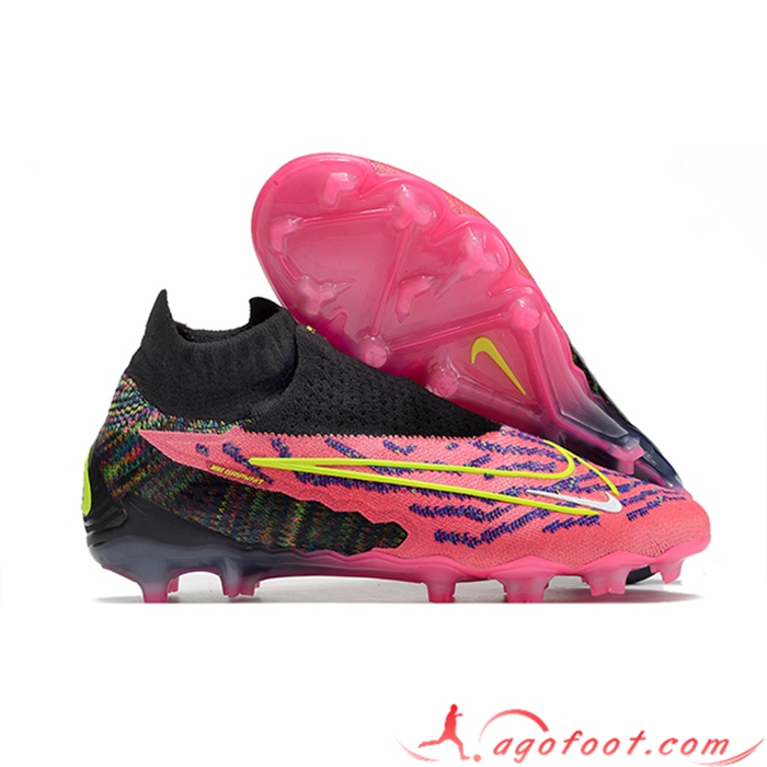 Nike Chaussures de Foot Phantom GX High Gang Elite DF Link FG Rose -02
