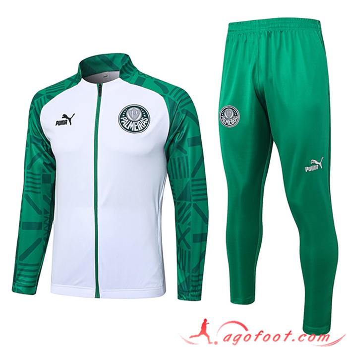 Ensemble Survetement de Foot - Veste Palmeiras Blanc/Vert 2023/2024