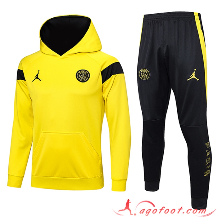 Ensemble Survetement Veste A Capuche Jordan PSG Jaune 2023/2024