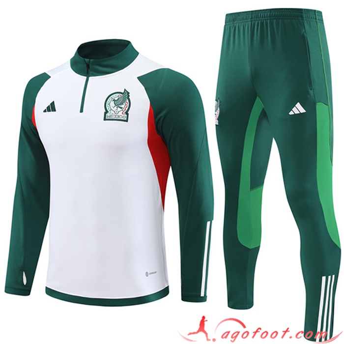 Ensemble Survetement de Foot Mexique Blanc 2023/2024