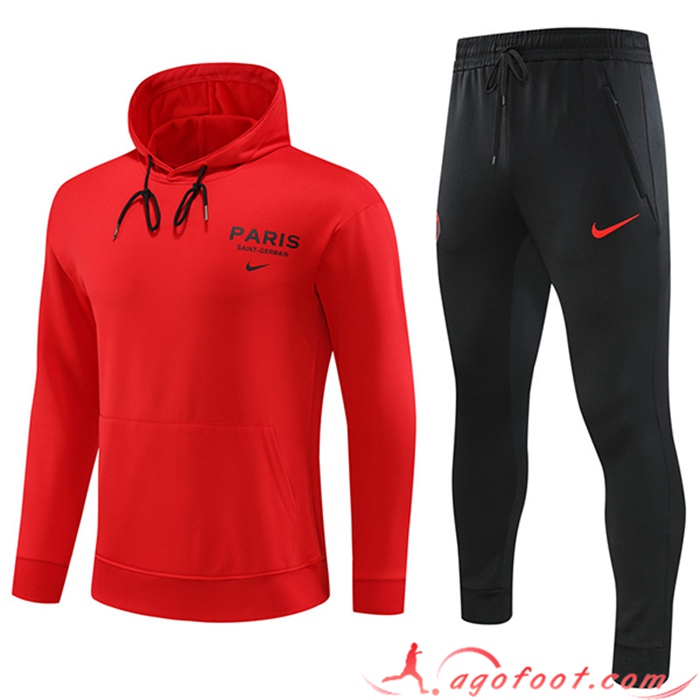 Ensemble Survetement Veste A Capuche PSG Rouge 2023/2024