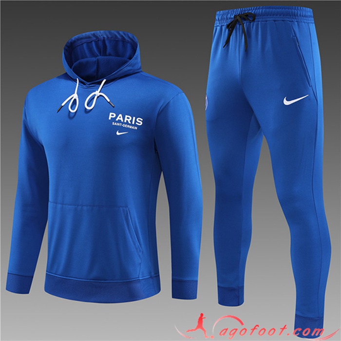 Ensemble Veste A Capuche Survetement de Foot PSG Enfant Bleu 2023/2024