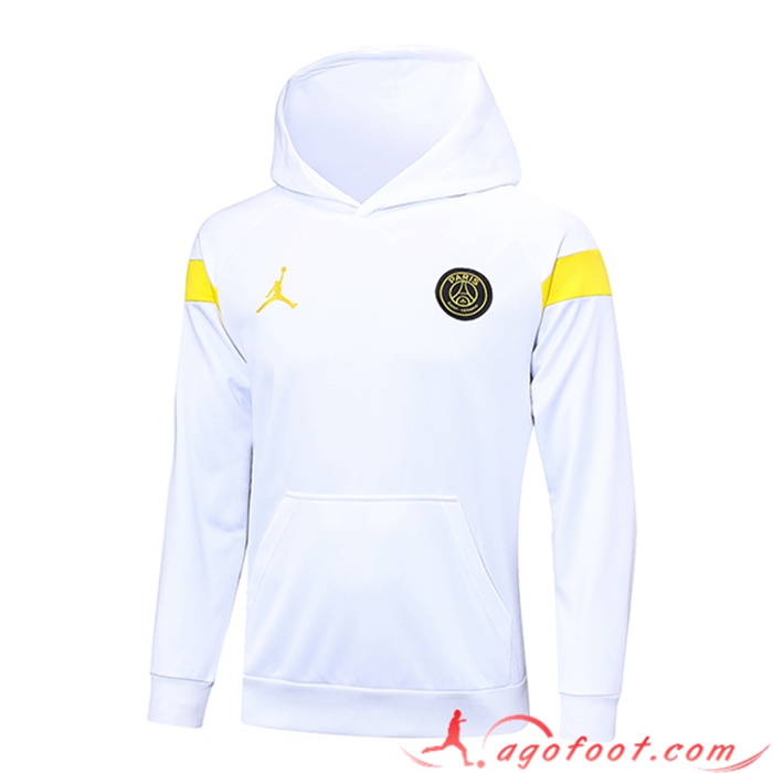 Sweatshirt Training Capuche Jordan PSG Blanc 2023/2024
